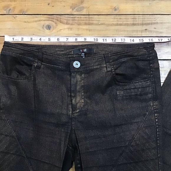 YEST slim fit jeans black  sparkle copper powder stretchy size 8-10 - Picture 13 of 16
